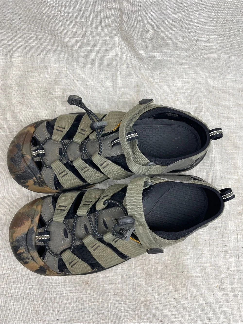 Keen Kids Newport Olive Gray Camo-Trim Sandals